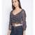 printed Black Polyester   Top