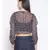 printed Black Polyester   Top
