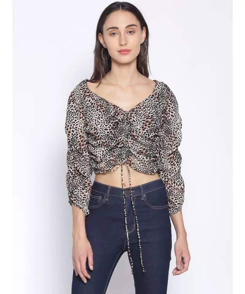 printed Multicolor Polyester   Top