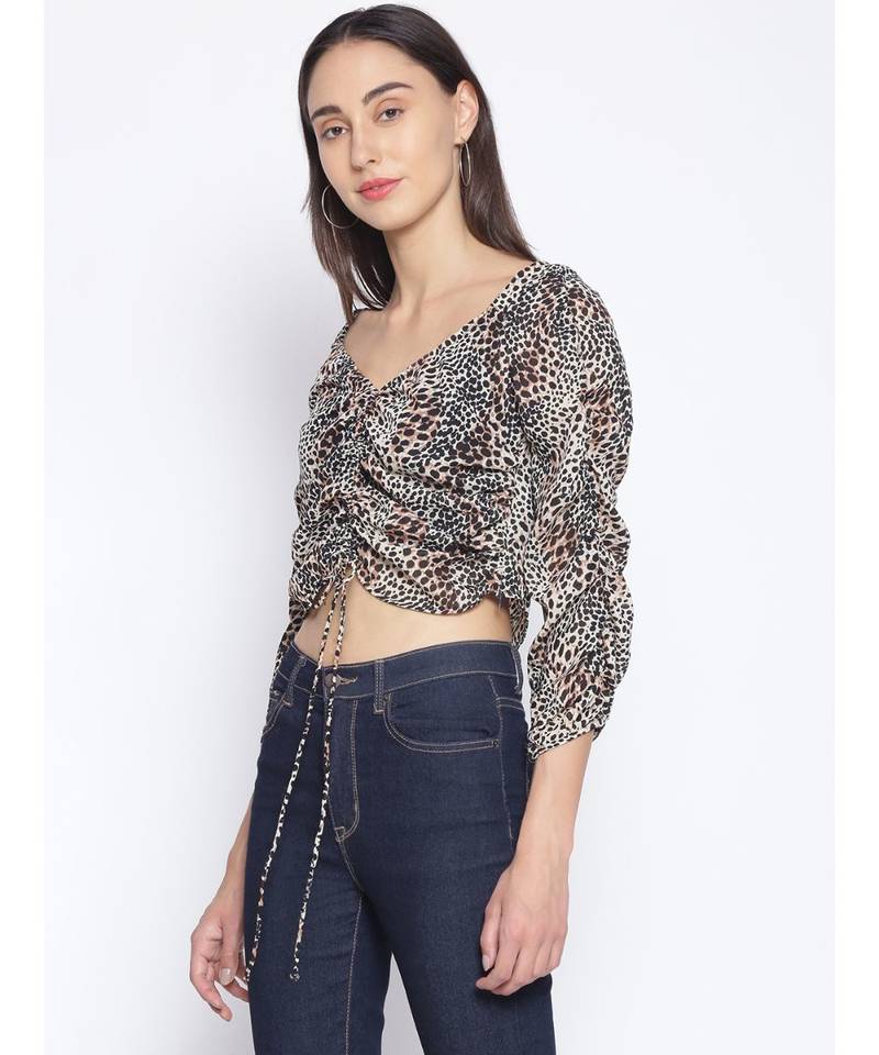 printed Multicolor Polyester   Top