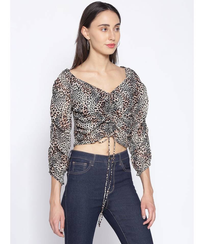 printed Multicolor Polyester   Top