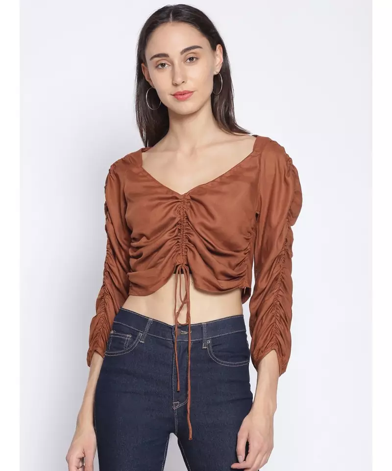 plain Brown Viscose   Top