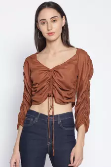 plain Brown Viscose   Top