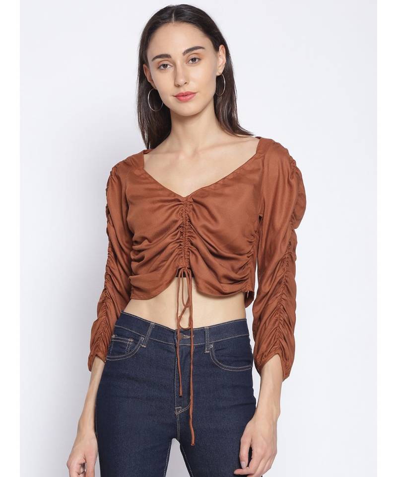 plain Brown Viscose   Top
