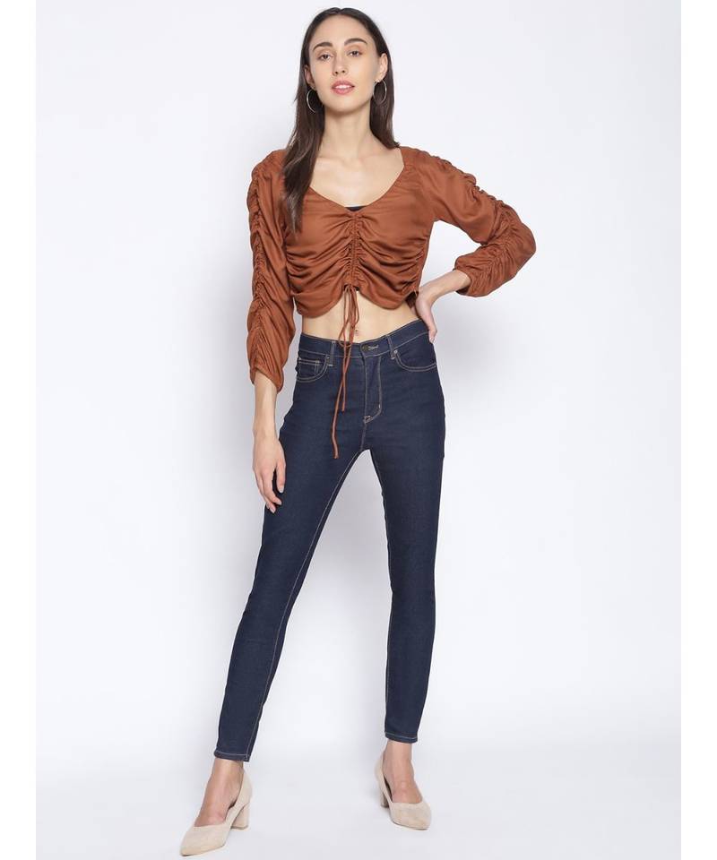 plain Brown Viscose   Top