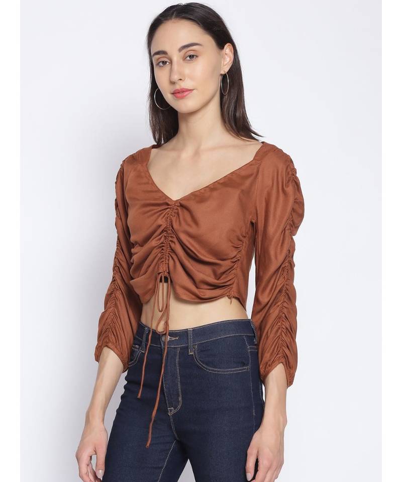 plain Brown Viscose   Top