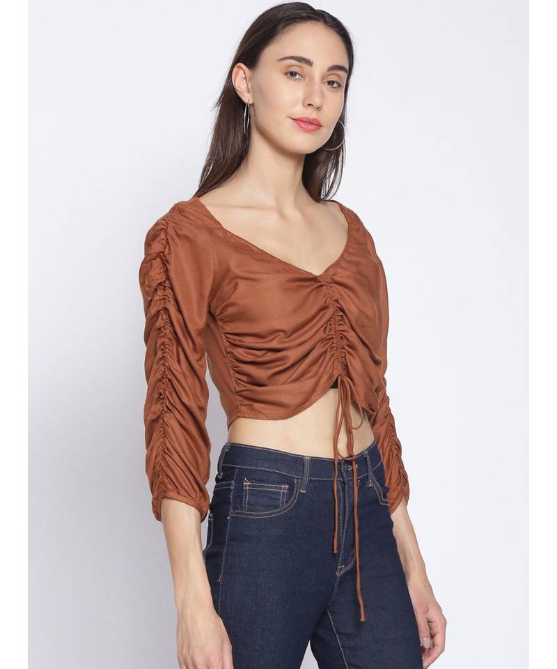 plain Brown Viscose   Top