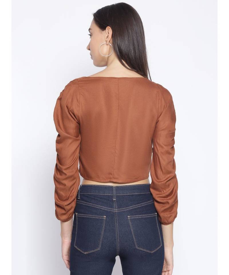 plain Brown Viscose   Top