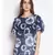 printed blue Polyester   Top