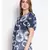 printed blue Polyester   Top