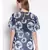 printed blue Polyester   Top