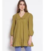 plain Green Cotton   Tunic