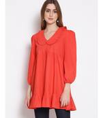 plain Red Cotton   Tunic