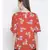 printed Red Polyester   Top