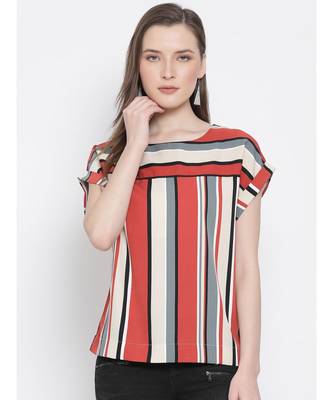 printed Multicolor Polyester   Top 1