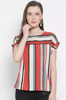 printed Multicolor Polyester   Top