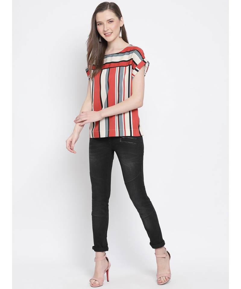 printed Multicolor Polyester   Top