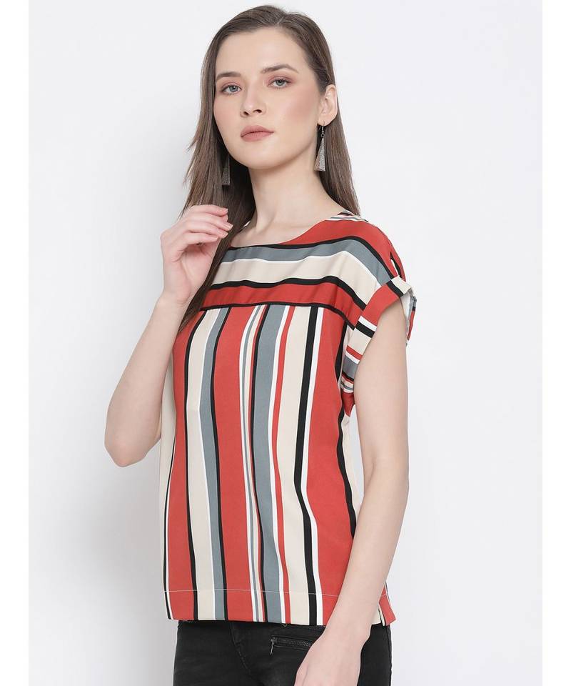printed Multicolor Polyester   Top