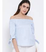 printed Blue Cotton   Top