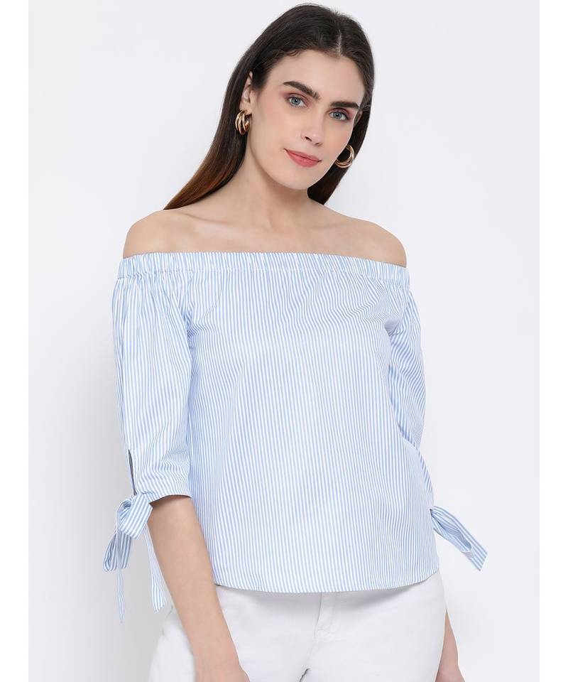 printed Blue Cotton   Top