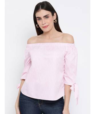 printed Pink Cotton   Top 1