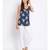 printed blue Polyester   Top