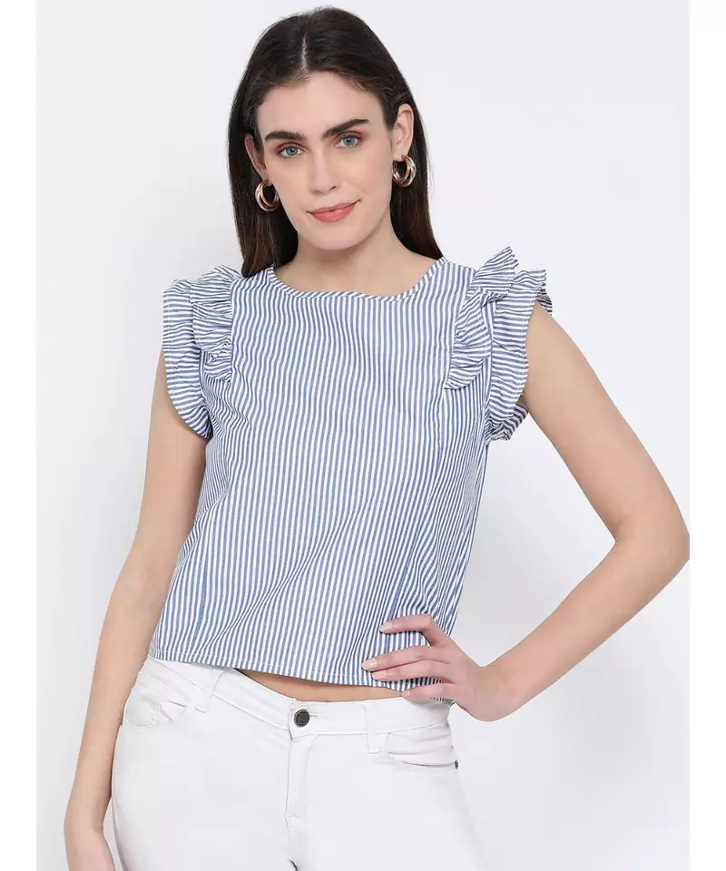 printed White Cotton   Top