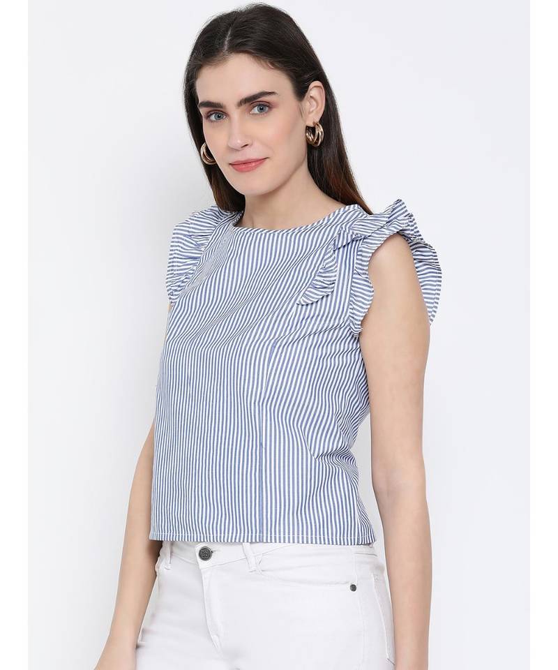 printed White Cotton   Top