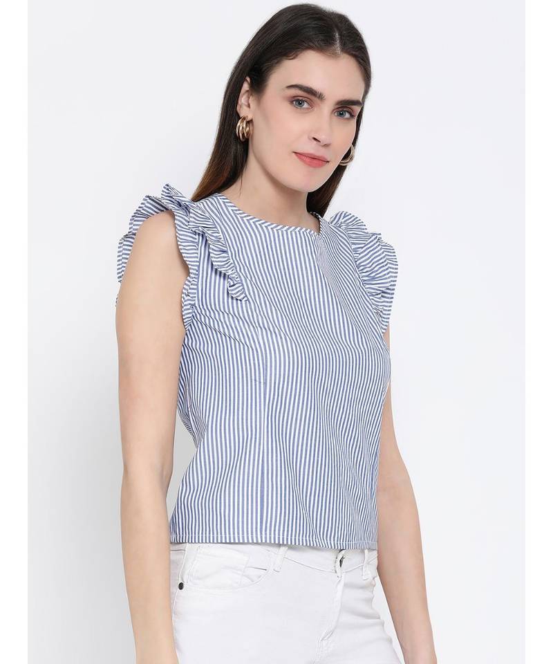 printed White Cotton   Top