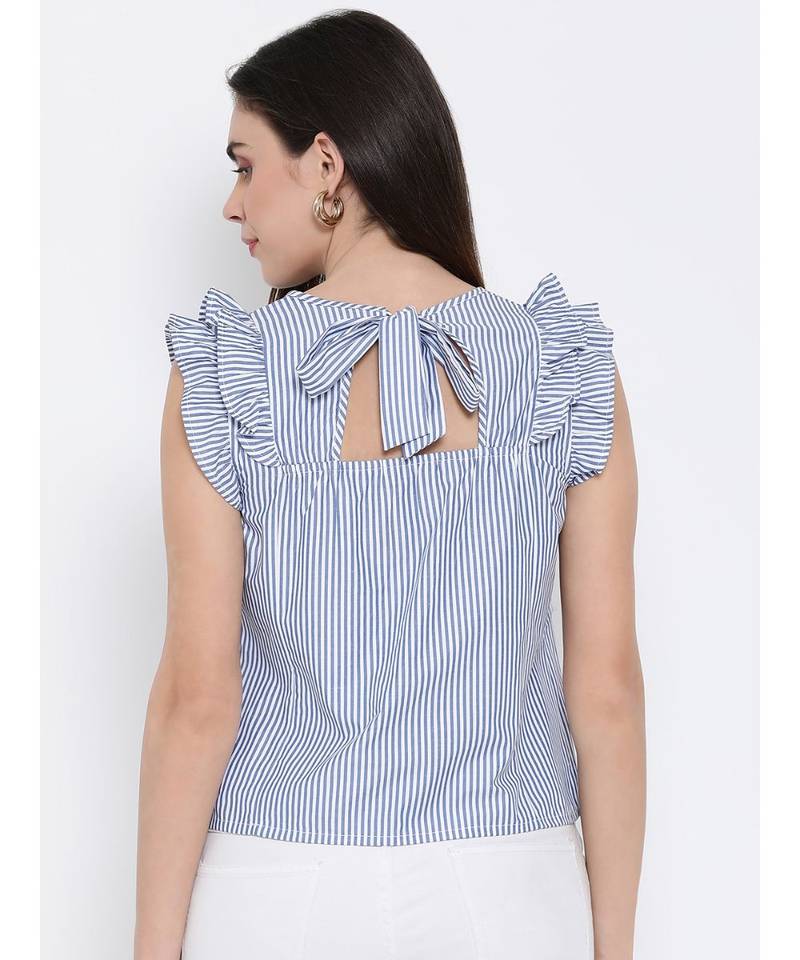 printed White Cotton   Top