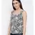 printed Black Viscose   Top