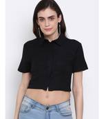 plain Black Cotton   Shirt