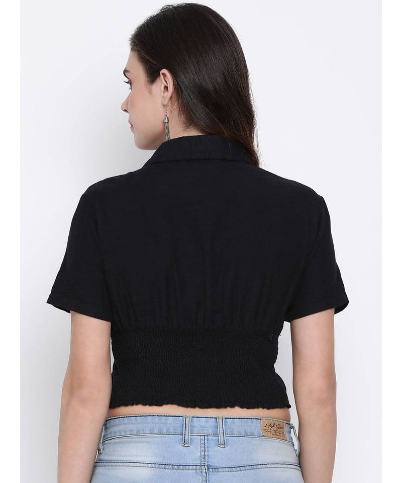 plain Black Cotton   Shirt