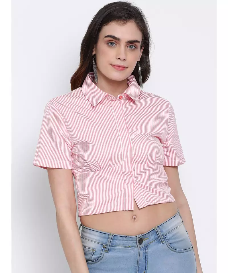 printed Pink Cotton   Shirt