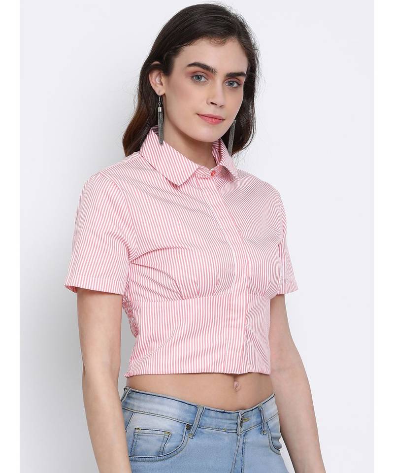 printed Pink Cotton   Shirt