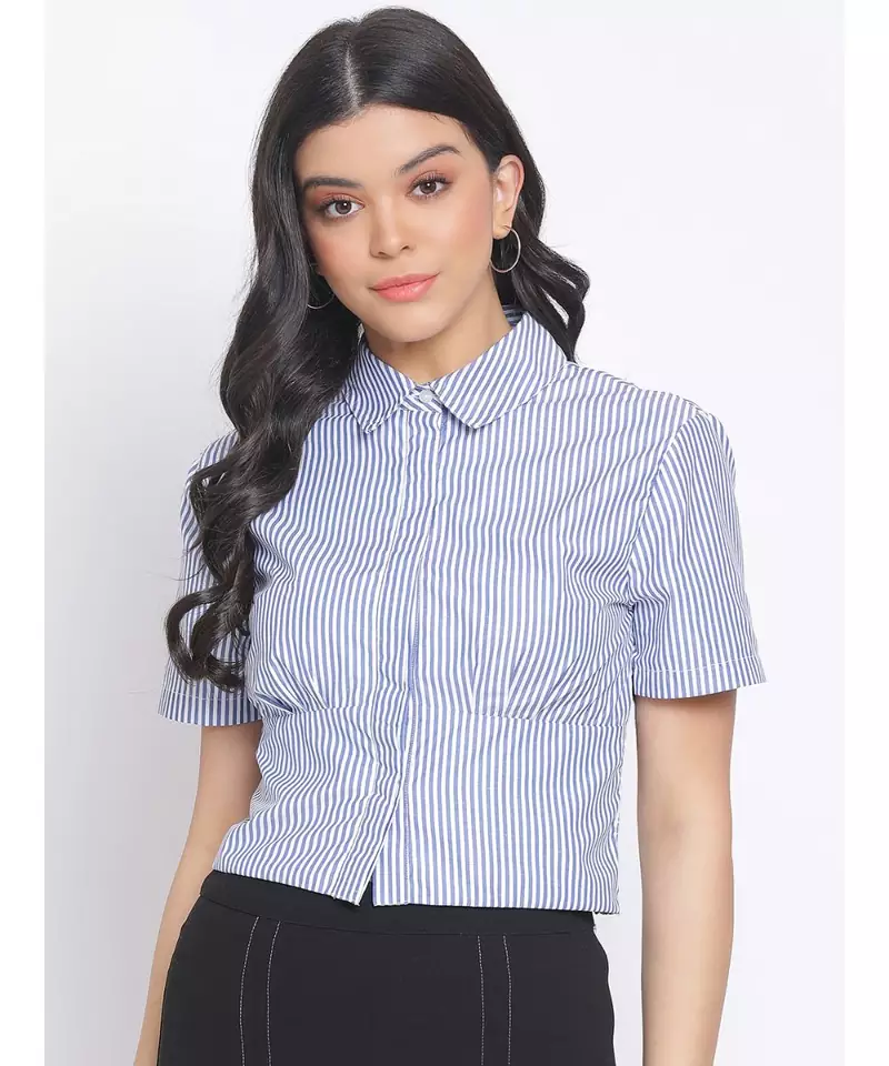 printed BLUE Cotton   Shirt