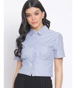 printed BLUE Cotton   Shirt