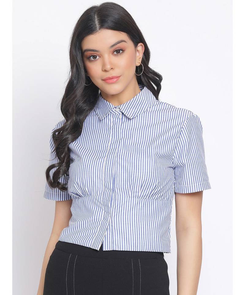 printed BLUE Cotton   Shirt