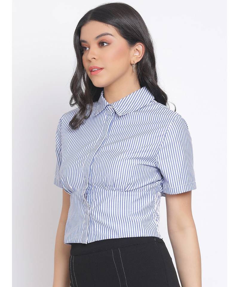 printed BLUE Cotton   Shirt