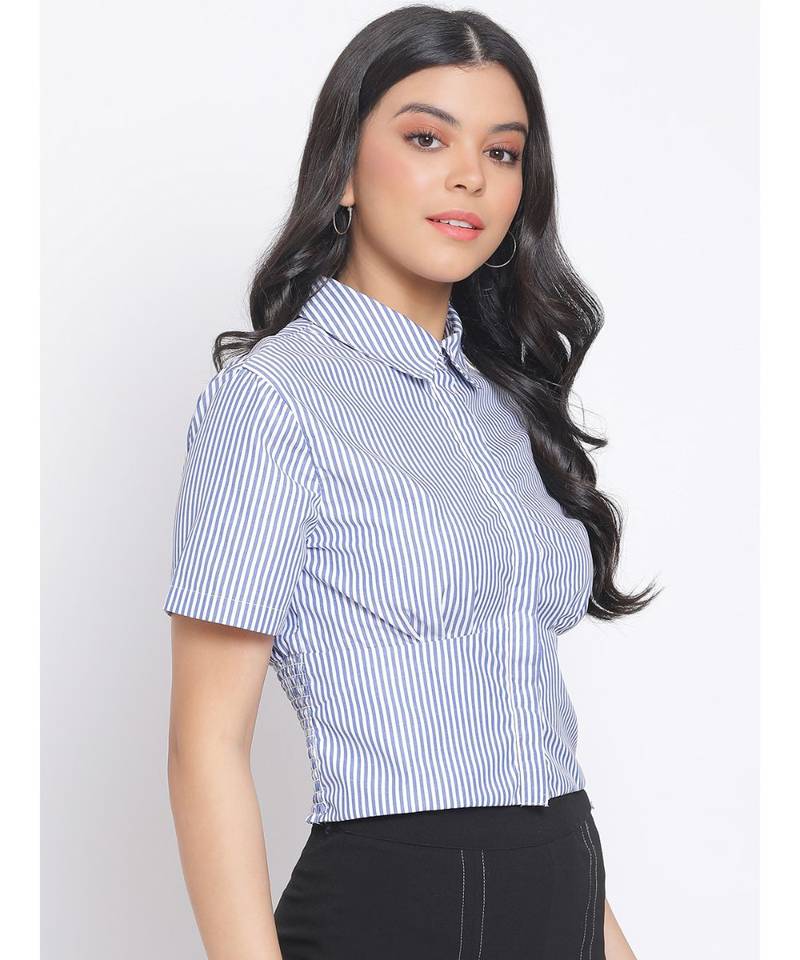 printed BLUE Cotton   Shirt