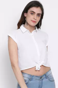 plain White Cotton   Shirt