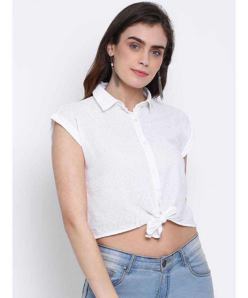 plain White Cotton   Shirt