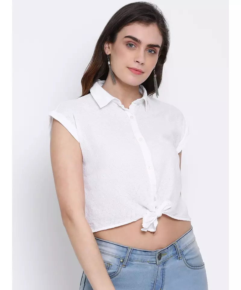 plain White Cotton   Shirt