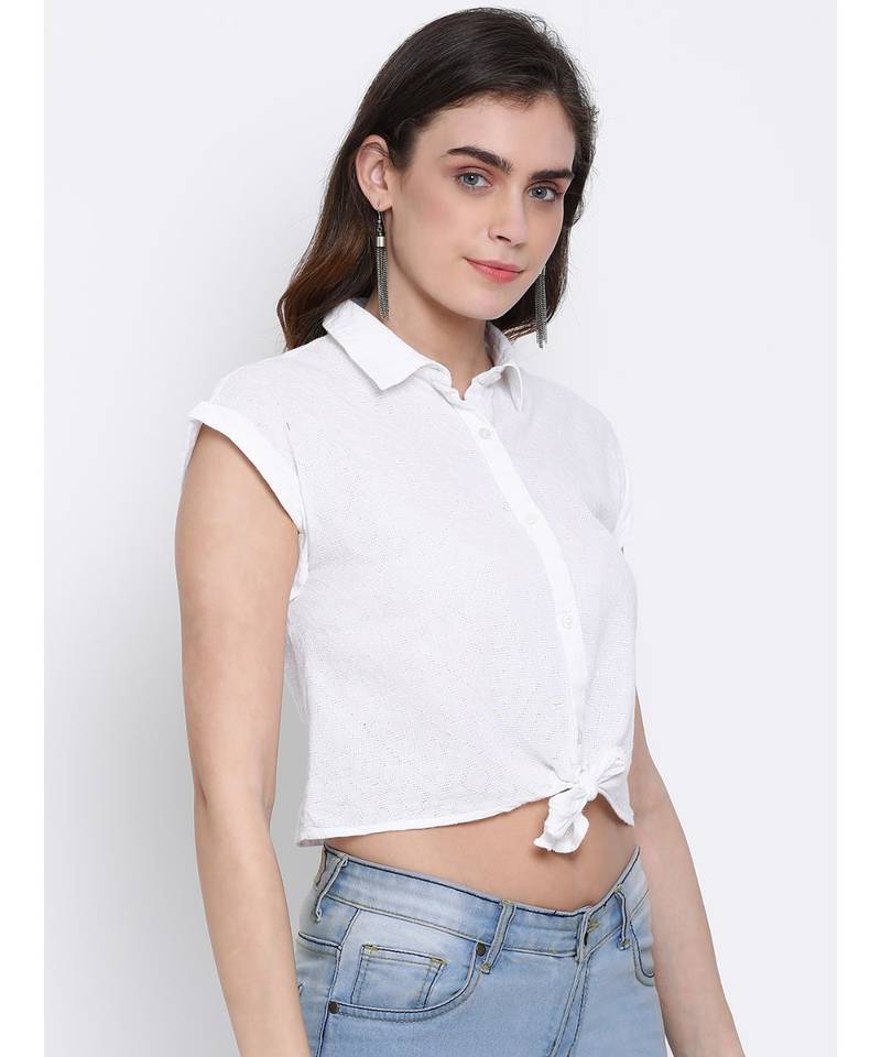 plain White Cotton   Shirt