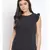 plain Black Polyester   Top