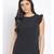 plain Black Polyester   Top