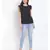 plain Black Polyester   Top