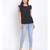 plain Black Polyester   Top