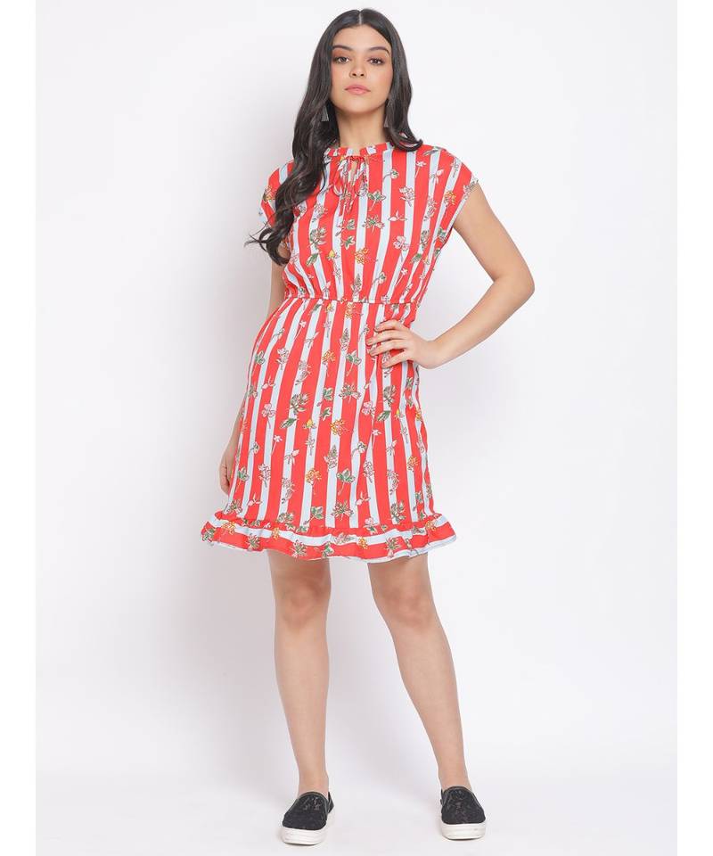 printed Multicolor Polyester   Dress