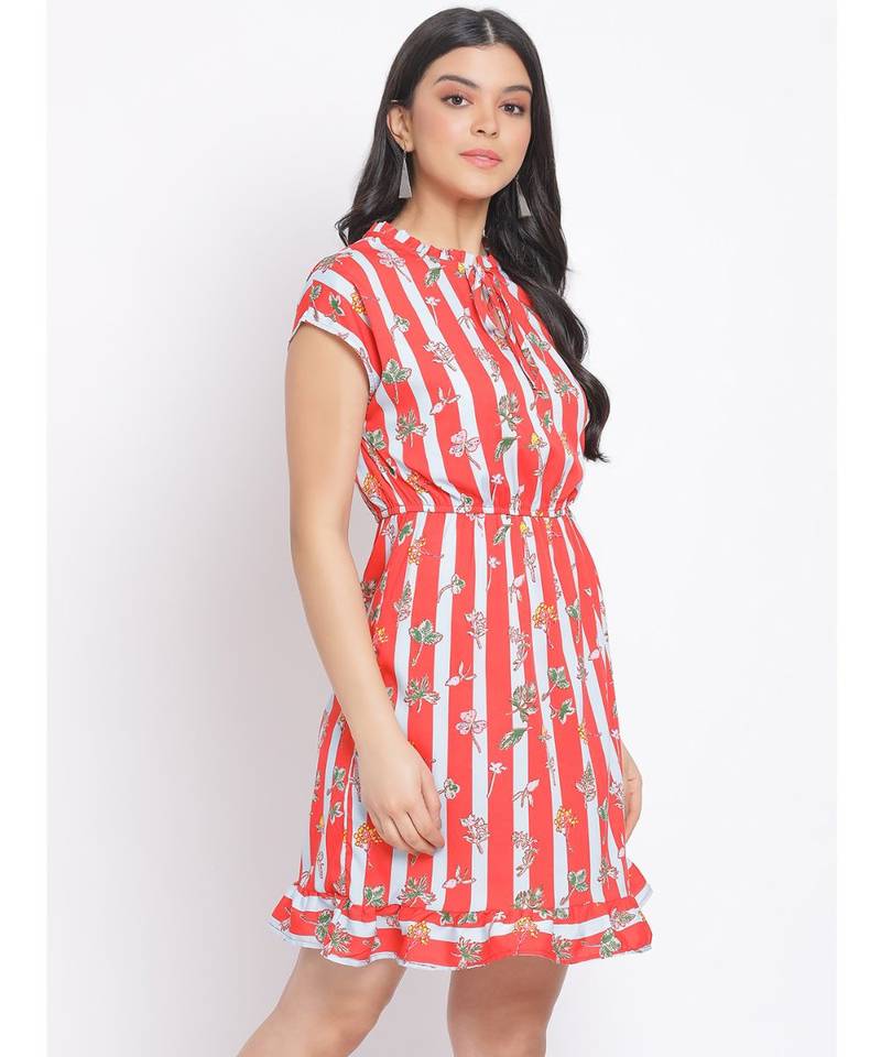 printed Multicolor Polyester   Dress